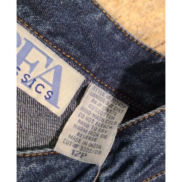 New! Vintage BEA Size 12P Jean Denim Shirt Blazer Gold Button Embroidered Sequin - Picture 7 of 12